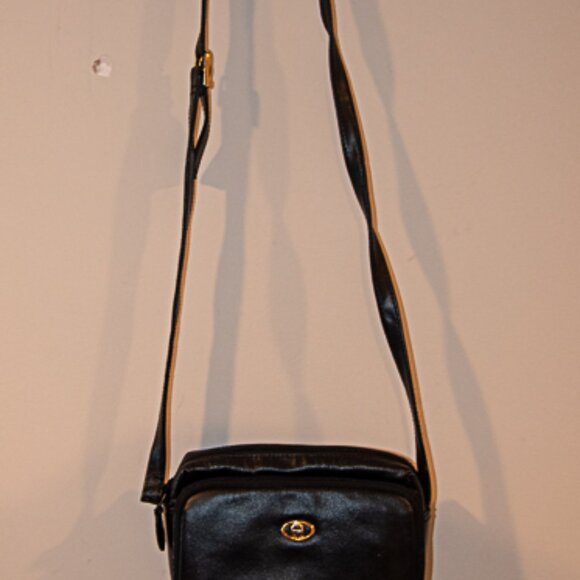 Vintage Etienne Aigner Cross Body Leather Bad Black - Picture 2 of 8
